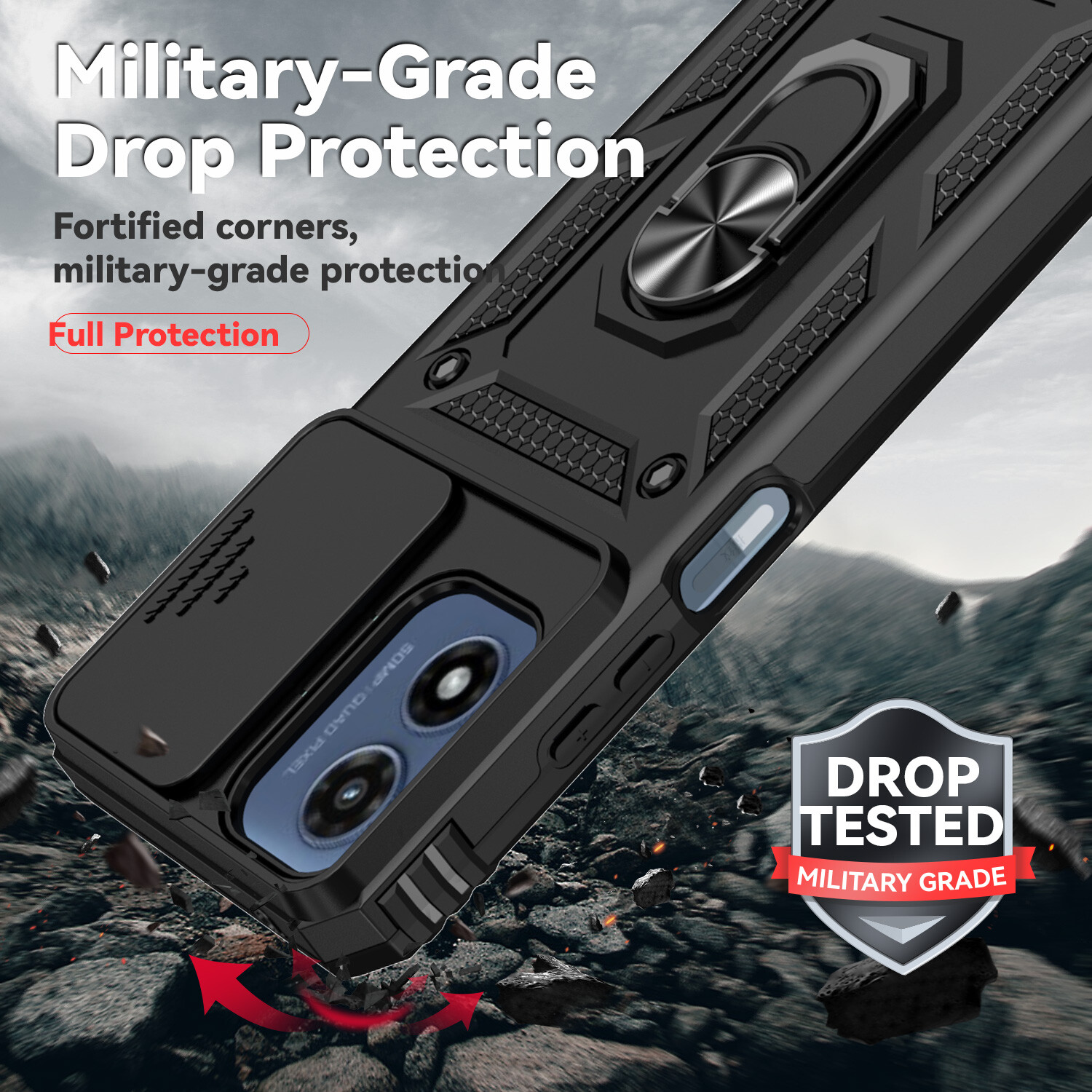 For Samsung Galaxy A26 Case Shockproof Ring Holder Stand Camera Cover