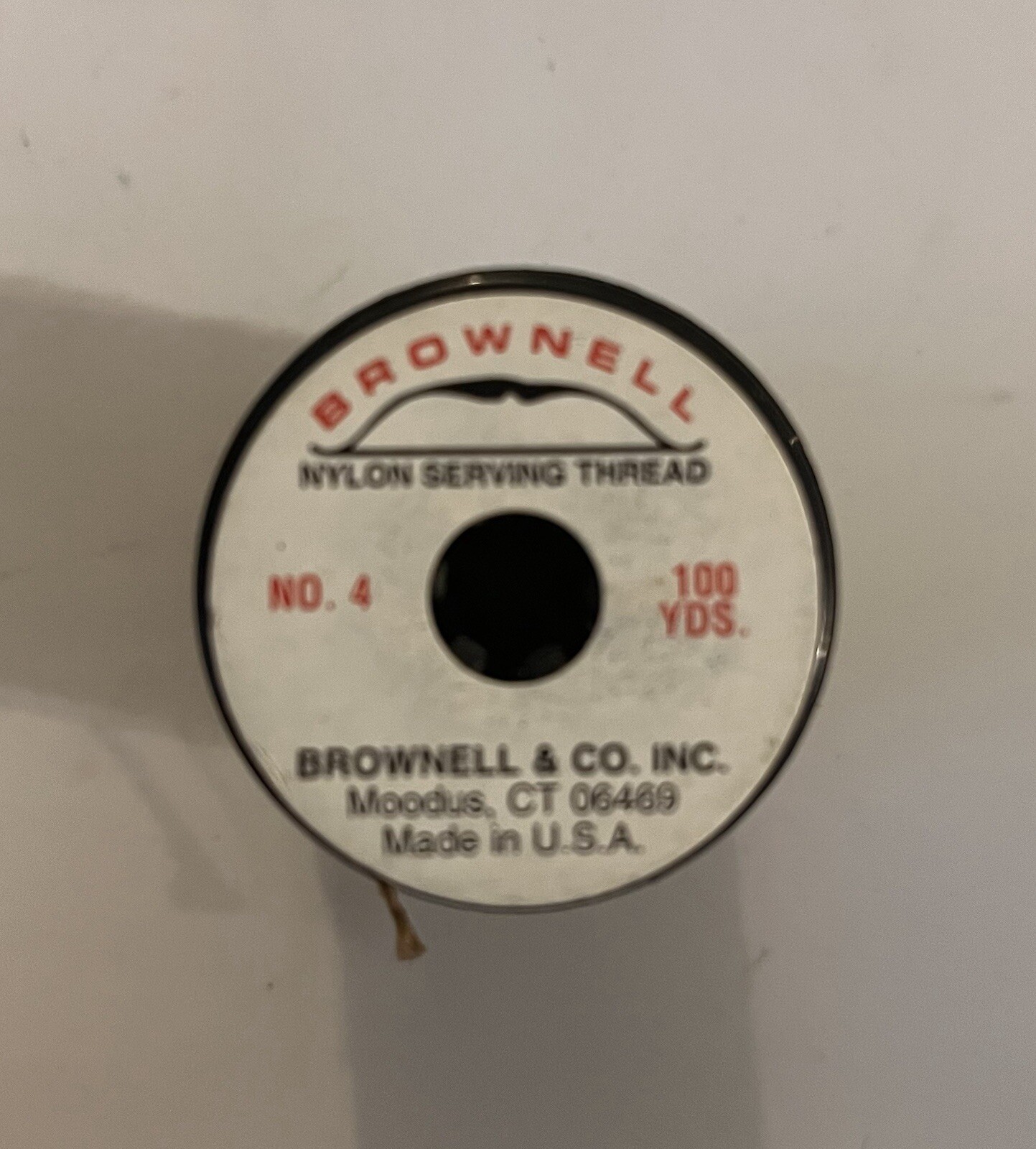 BROWNELL 100 YARD SPOOL NO. 4 NYLON SERVING THREAD BROWN