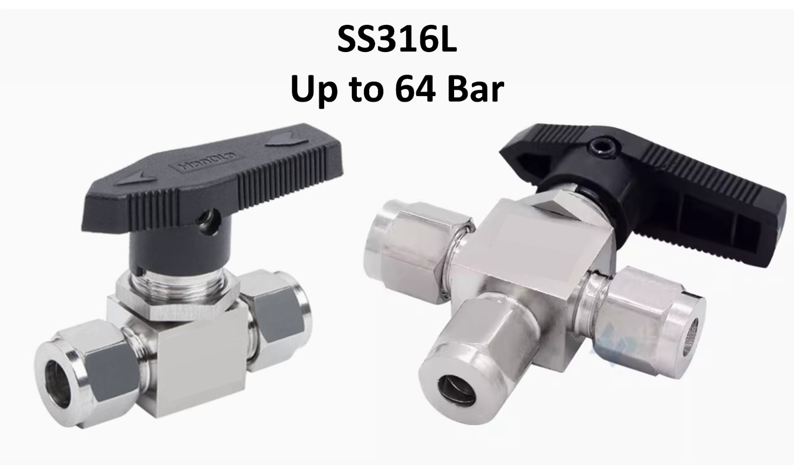Stainless Steel 316 Swagelok Type Ball Valve 2-way and 3-way