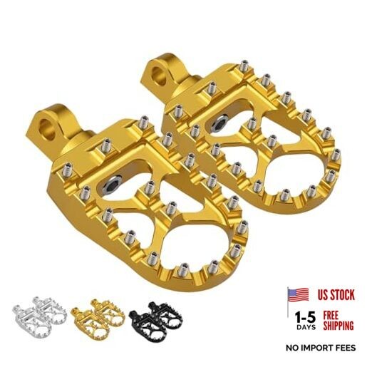 CNC Wide Foot Pegs 360° Roating MX Chopper Bobber Style for harley Dyna Gold