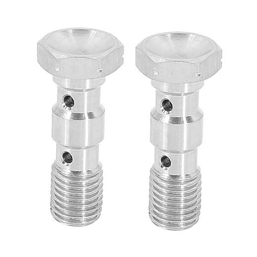 2pcs M10x1.25 Metric Thread Double Banjo Bolt Brake Fitting Adapter for