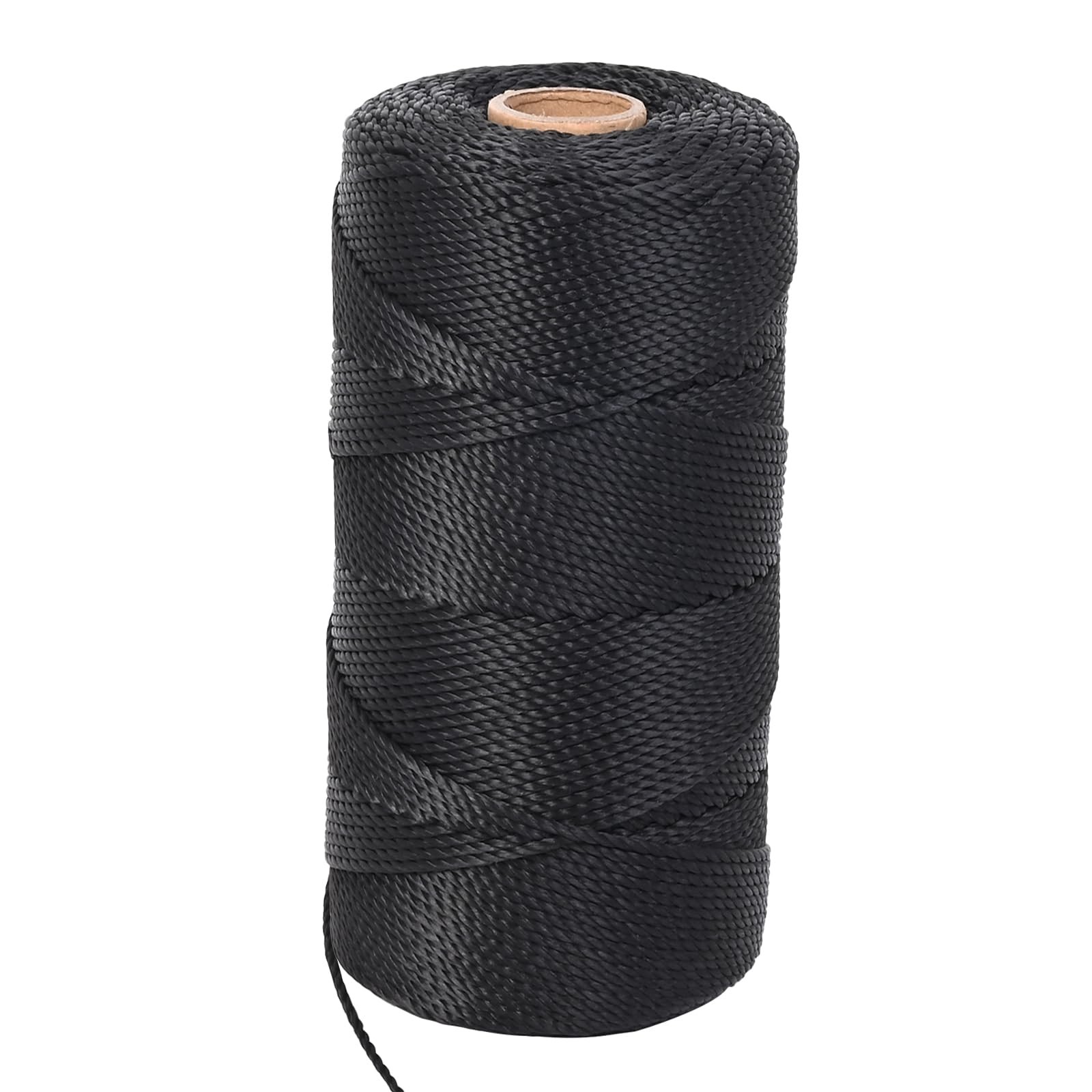 Mason Line String, 1000ft 18 UV-Resistant Black Nylon String, 1.3mm Thick Dur...