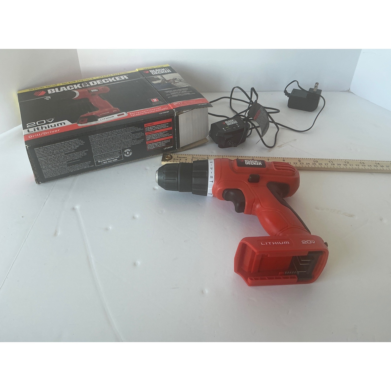 Black & Decker 20V Max Cordless Drill Driver LD120 3/8-in Power Tool No Battery
