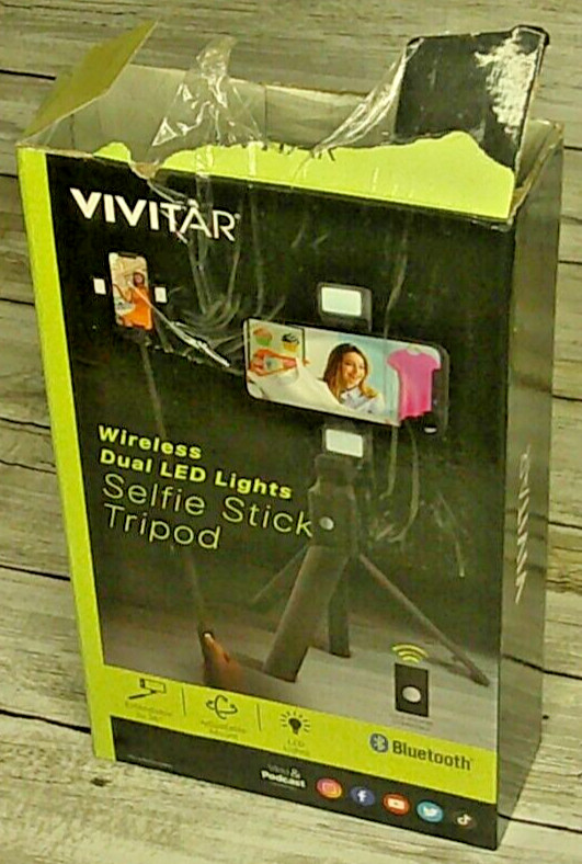 Wireless Dual LED Light 36 Inch Extendable Selfie Stick Tripod & remote