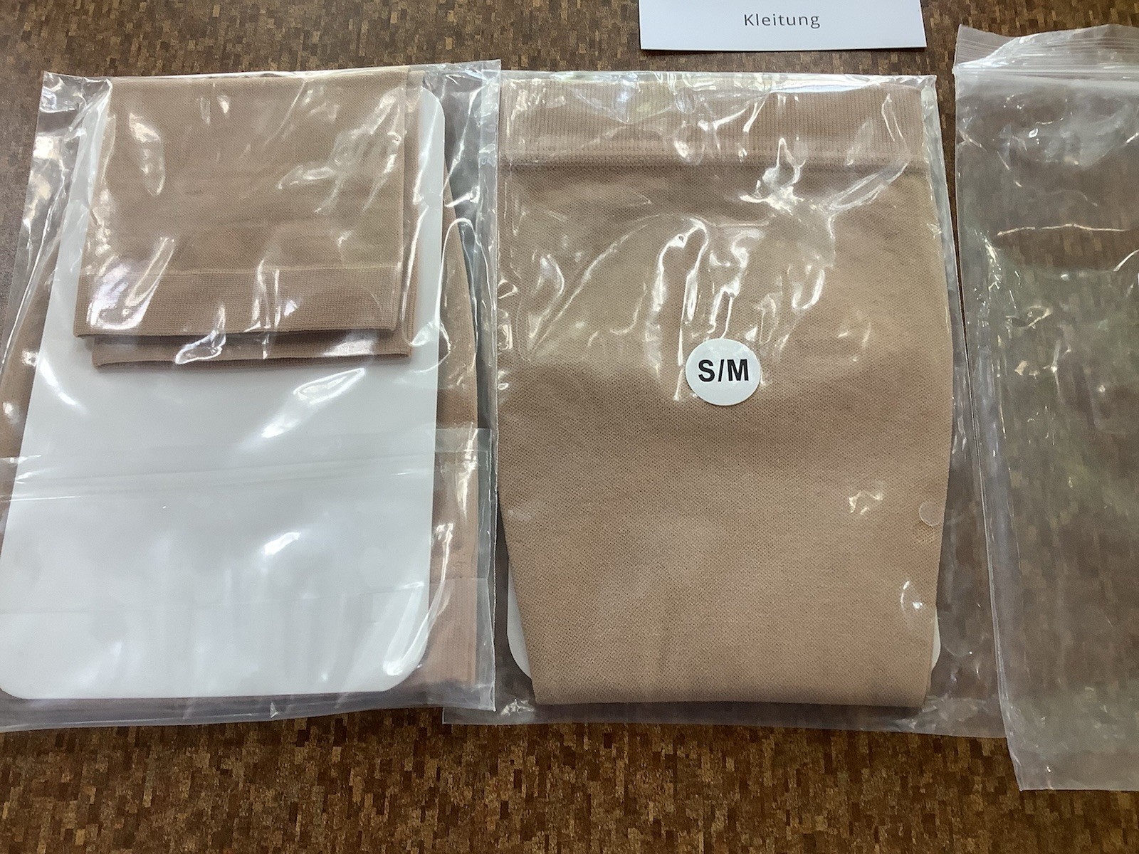 TWO NEW Kleitung CALF COMPRESSION SLEEVE Open Toe Size S/M NUDE