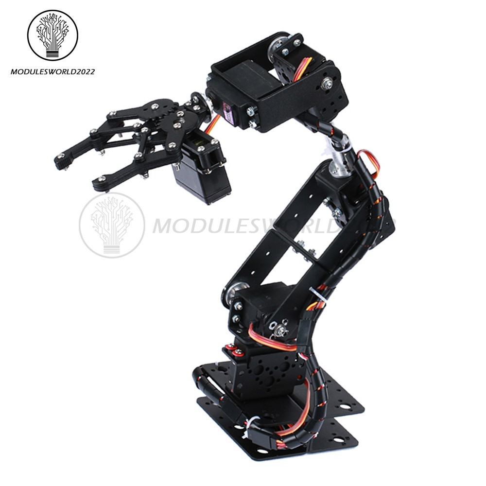 Robotic Arm Kit 6DOF Programming Robot Arm DIY Clamp Claw Kit without Servo
