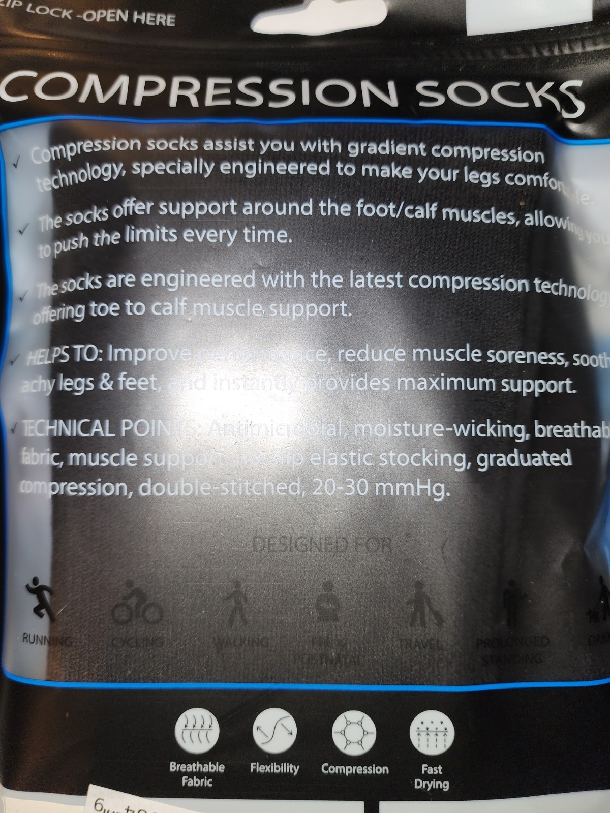 PowerLix Unisex Graduated Compression Sock Size S/M