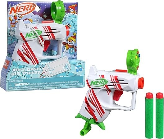 Nerf Elite 2.0 Jolly Dash Dart Blaster Toy Christmas Holiday New Hasbro Small