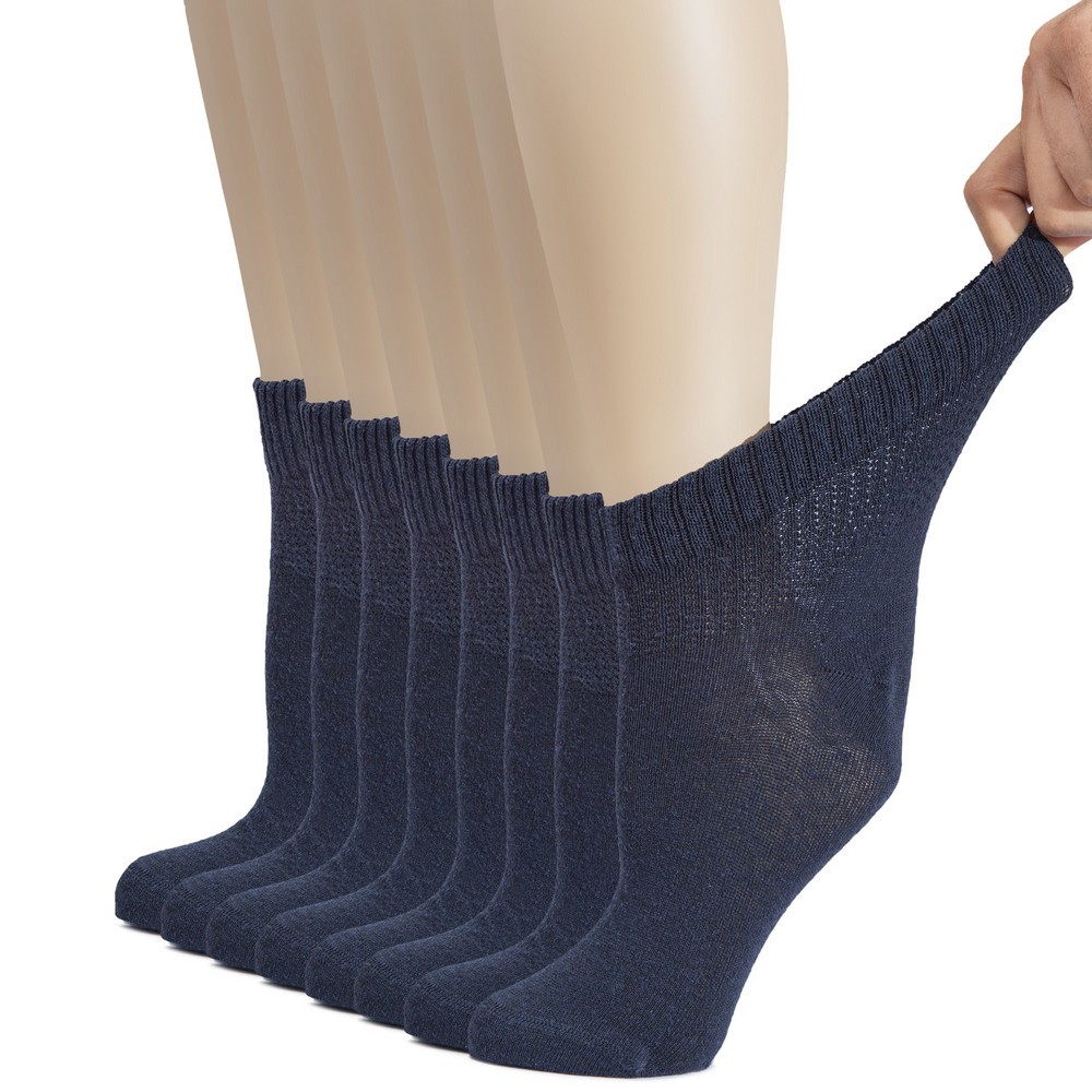 Cotton Diabetic Women Ankle Socks, Loose, Wide and Thin 8 Pairs, by Hugh Ugoli
