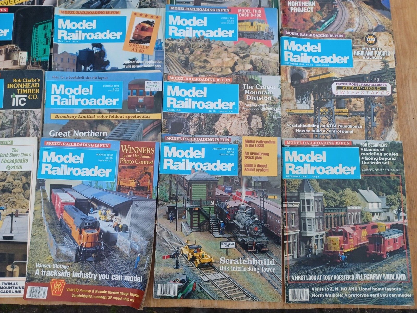 MODELRAILROADER MAGAZINE (19) ISSUES FROM '72 TO '94 IN GOOD CONDITION