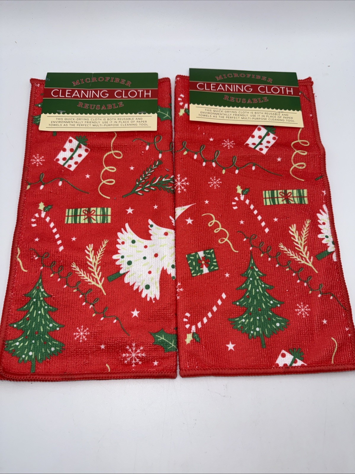St Joseph's Indian School Microfiber Reusable Dishcloths. Set of 2. Christmas