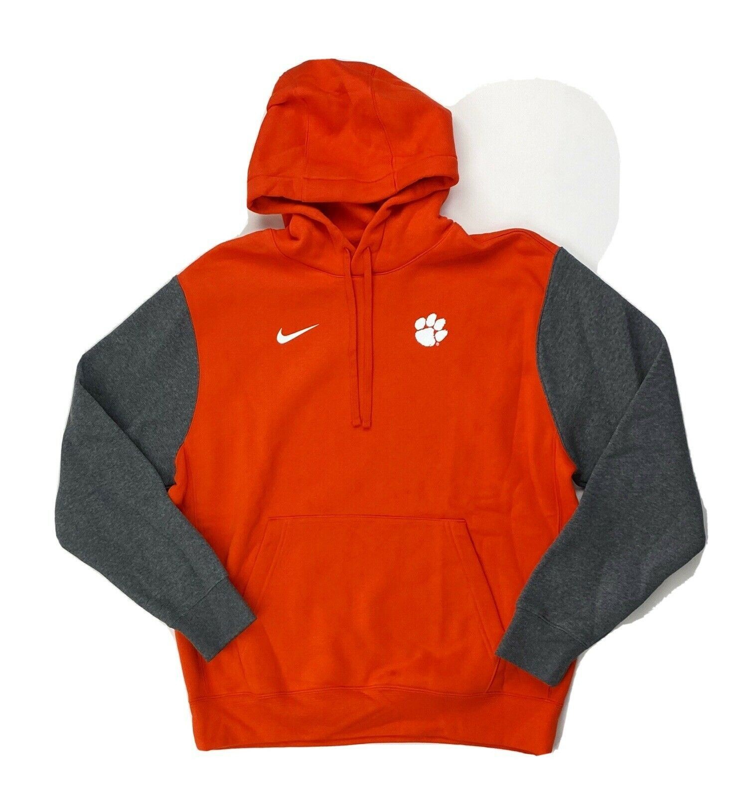 Nike Clemson Tigers Sideline Pullover Football Hoodie Men's L Orange Gray DH3771
