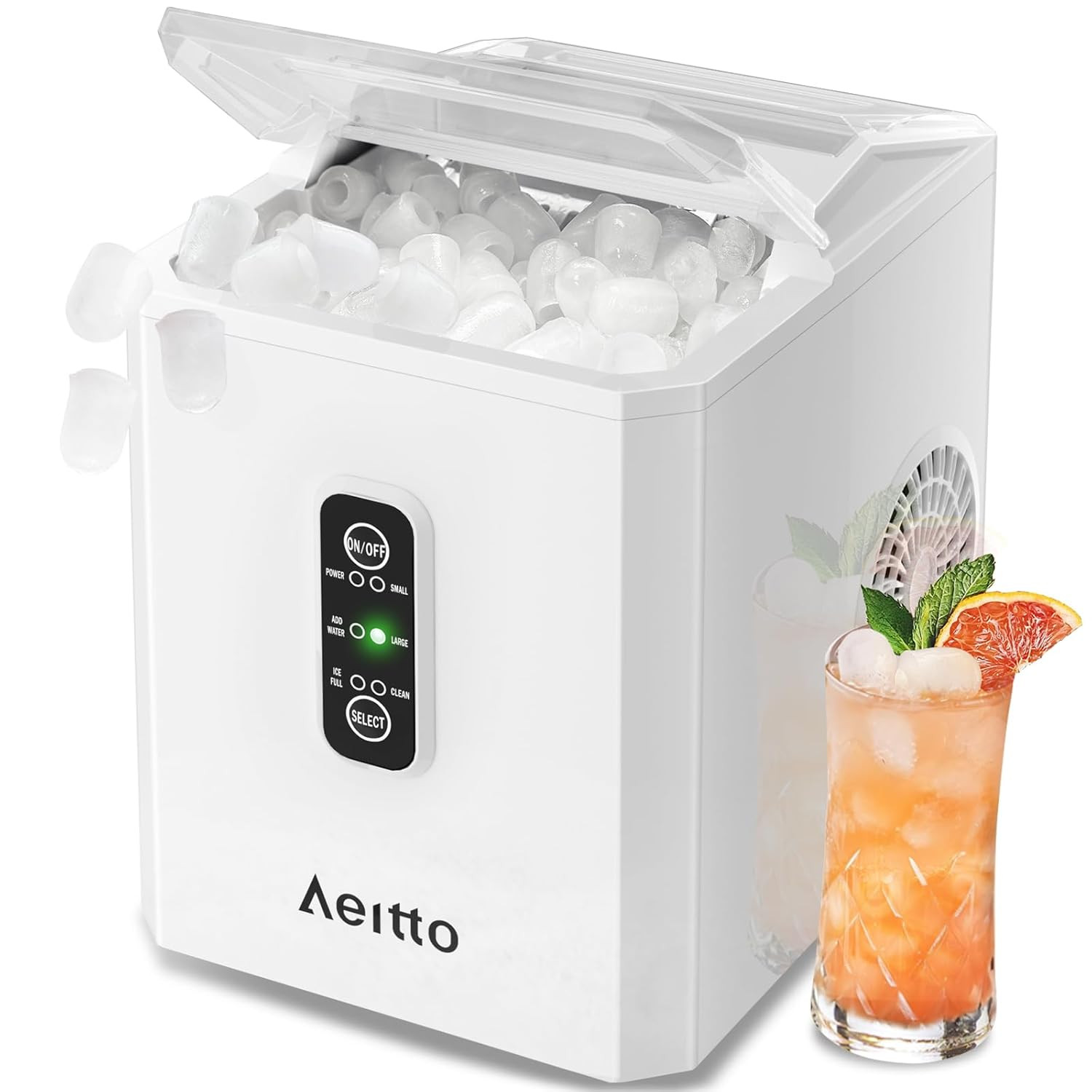 Ice Makers Countertop, 9 Ice Cubes Release in 6 Mins, 26Lbs/24H, 2 Sizes of Bull
