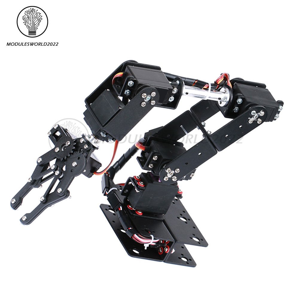 Robotic Arm Kit 6DOF Programming Robot Arm DIY Clamp Claw Kit without Servo
