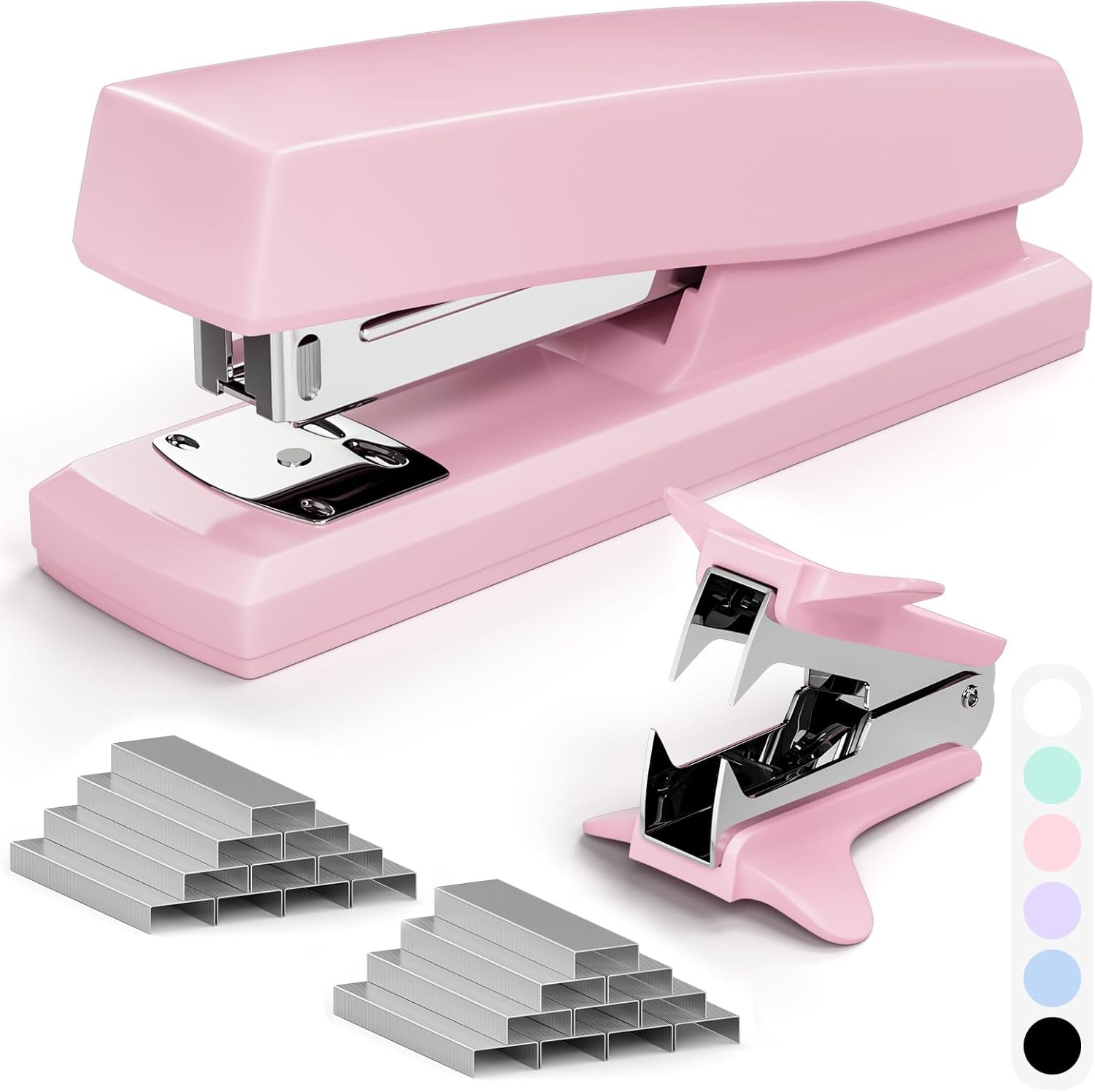 Pink Office Stapler, 25 Sheet Capacity with 2000 Staples and Staple Remover, ...