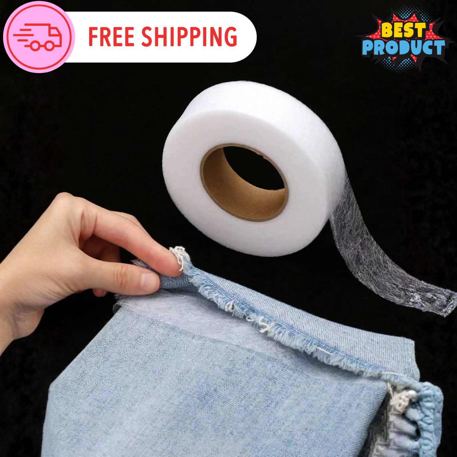 2pcs Self-Adhesive Iron-On Hemming Tape Fabric Fusing Tapes Clothing Repair US