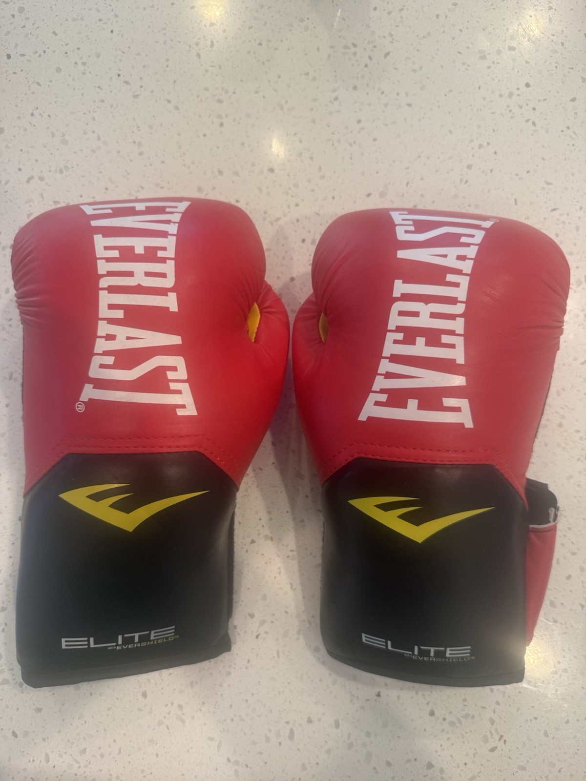 Everlast Elite EverShield Sparring Boxing Gloves Pair Red/Black/Yellow/Gray