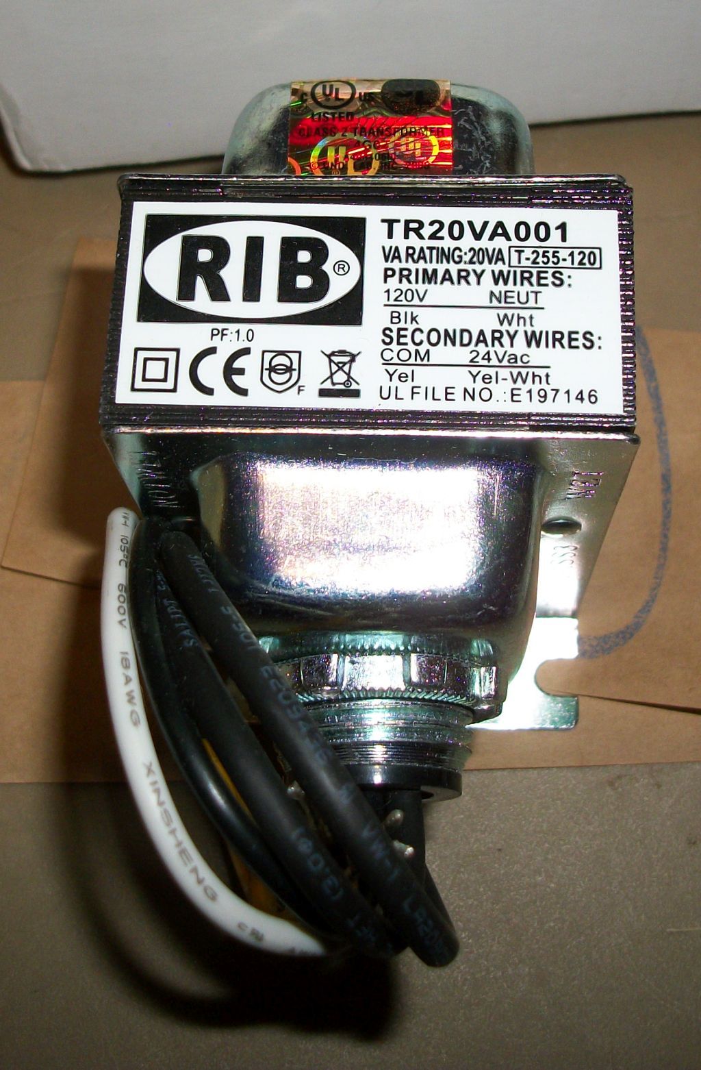 RIB E197146 Control Transformer, #TR20VA001