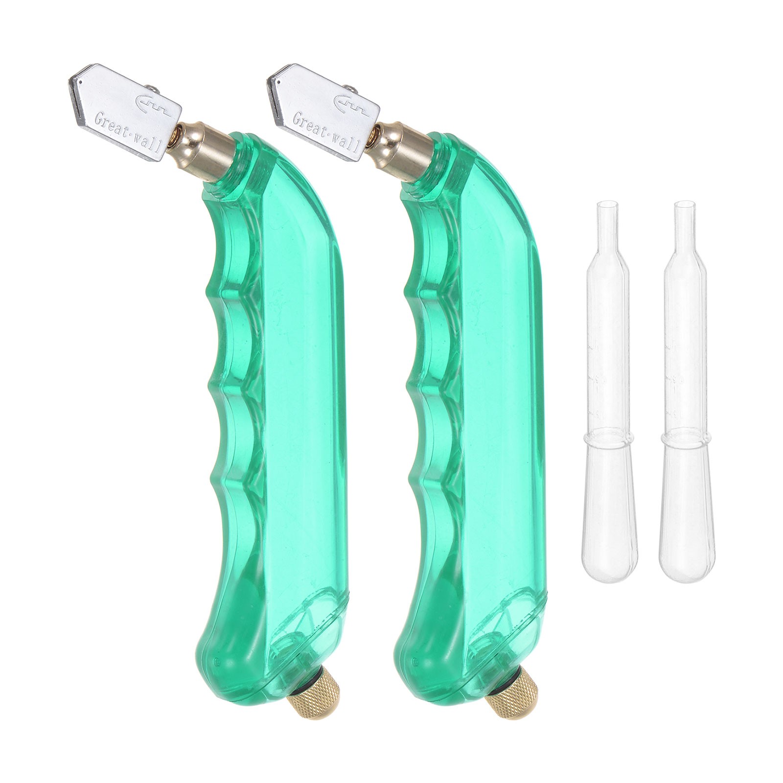 2Pcs Glass Cutter Pistol Grip 6mm-12mm Oil Feed Stained Glass Cutter Tool Green