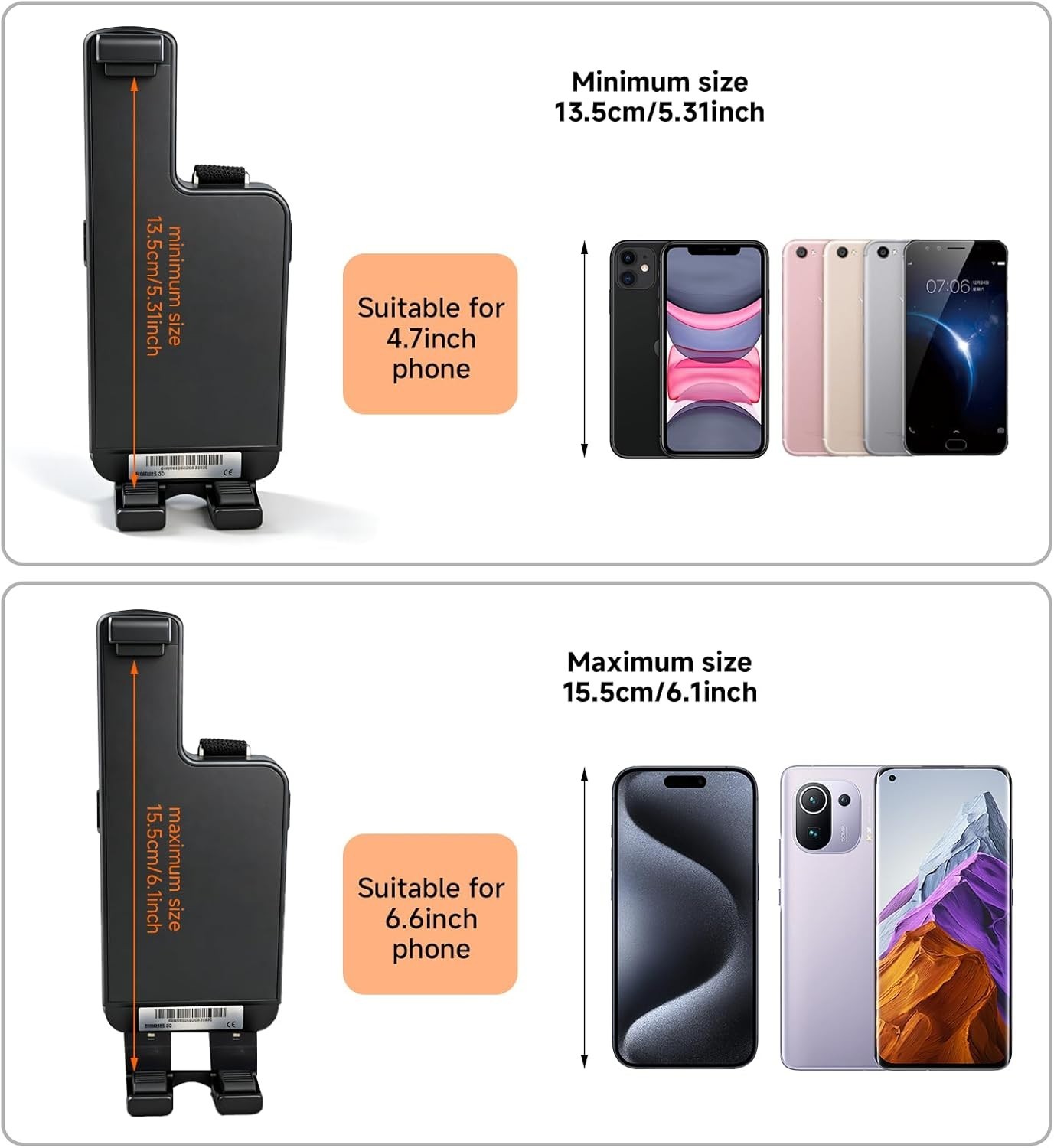 Sumicor Back Clip Bluetooth Barcode Scanner, 3 in 1 Bluetooth 5.2 & 2.4G 193