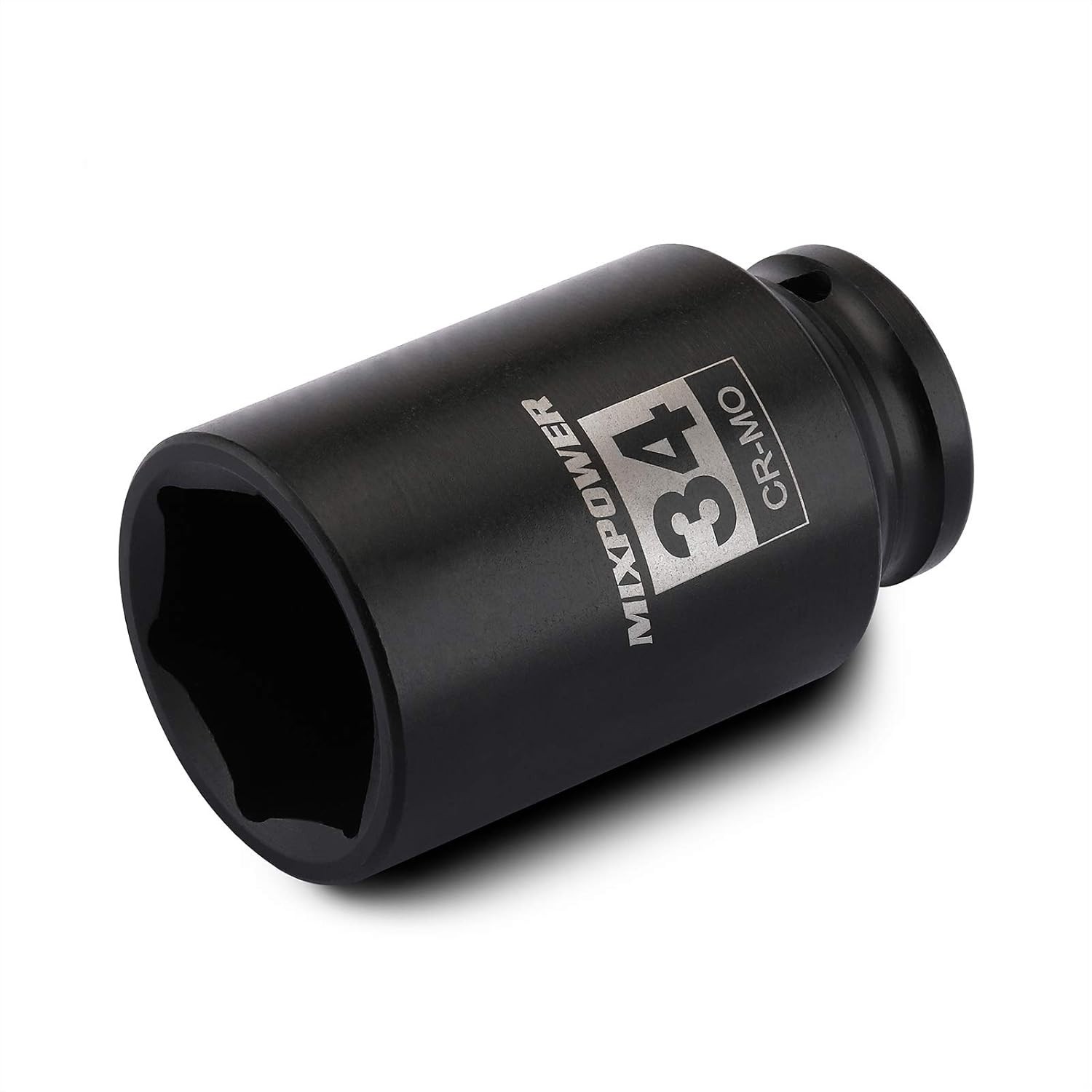 1/2" Drive Deep Impact Socket, CR-MO, 34 mm, METRIC, 6 Point, Axle Nut Impact...