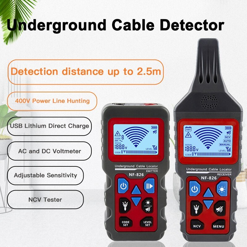 NF-826 Locator Wire Tracker Detection Wall Electrical Underground Cable Tester