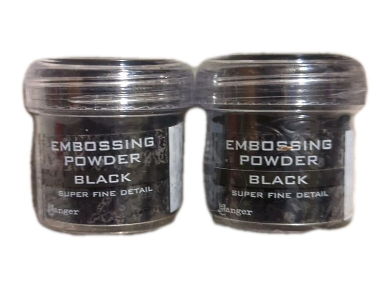 2x Ranger Super Fine Detail Black Embossing Powder (.56 oz each )