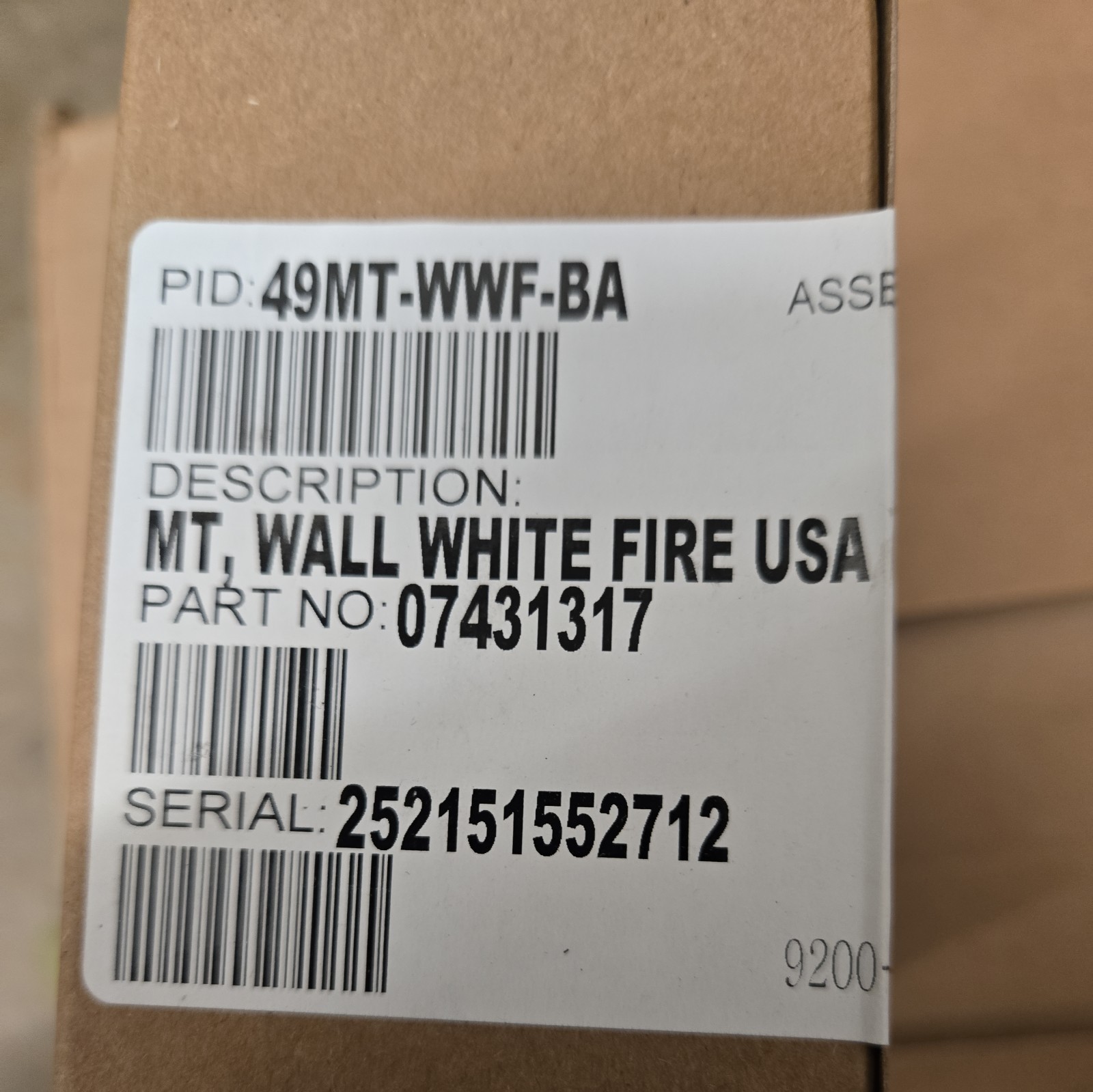 49MT-WWF-BA SIMPLEX ADDRESSABLE WHITE WALL HORN