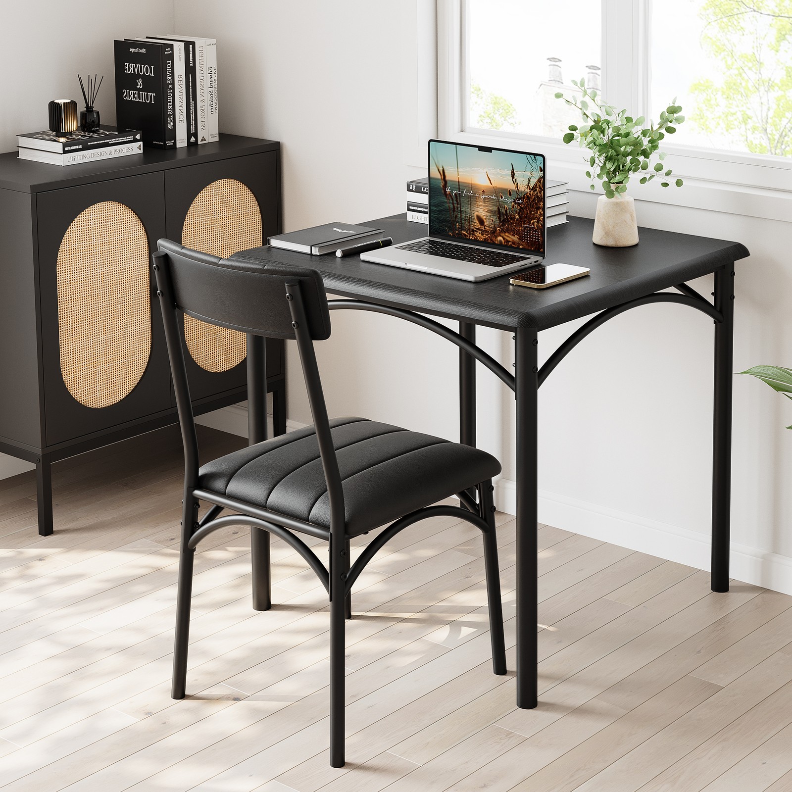 Dining Table Set Kitchen Dining Table Set for 2 W/Upholstered Chairs Apartment