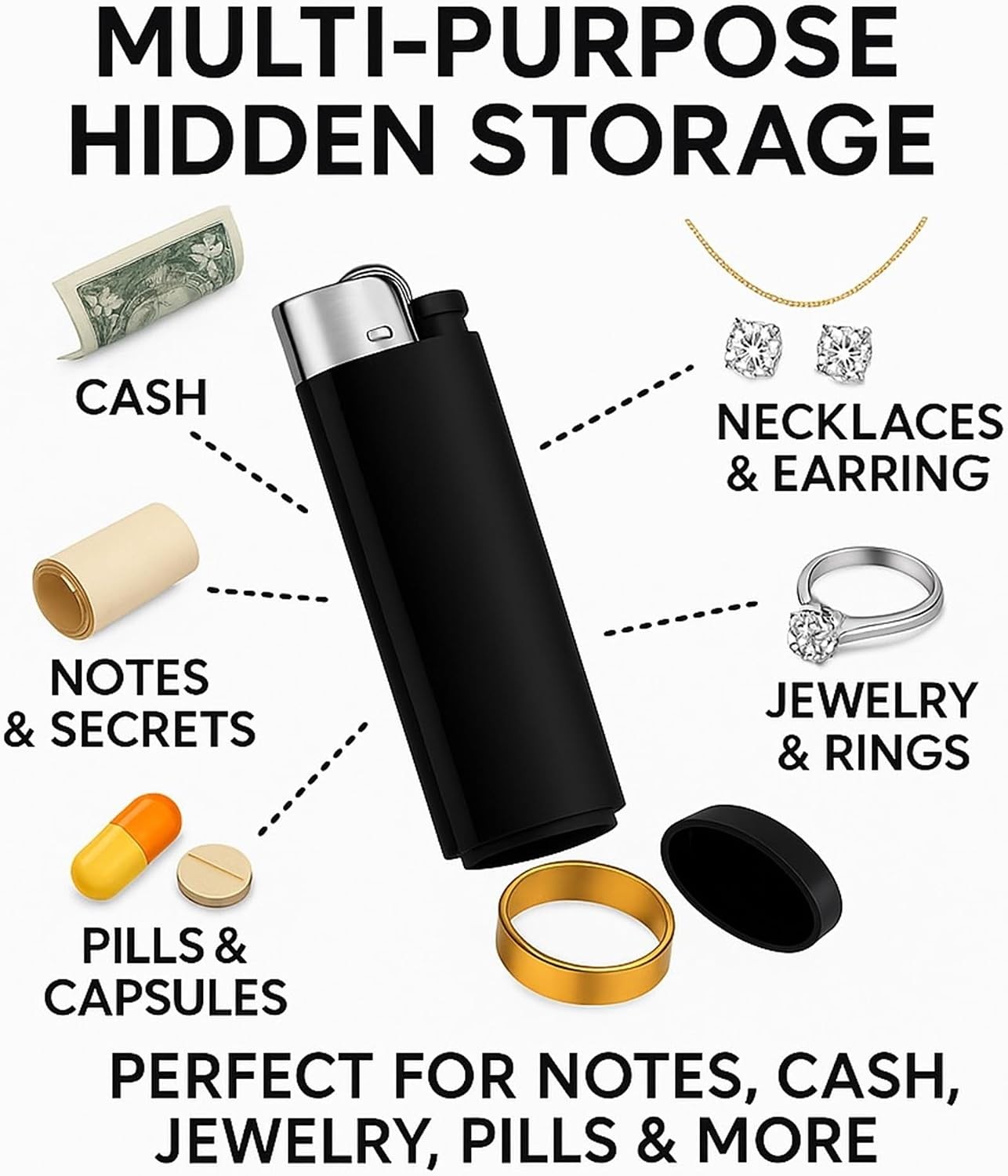 IN SELECT Lighter Diversion Safe Stash, Hidden Storage Compartment Secret