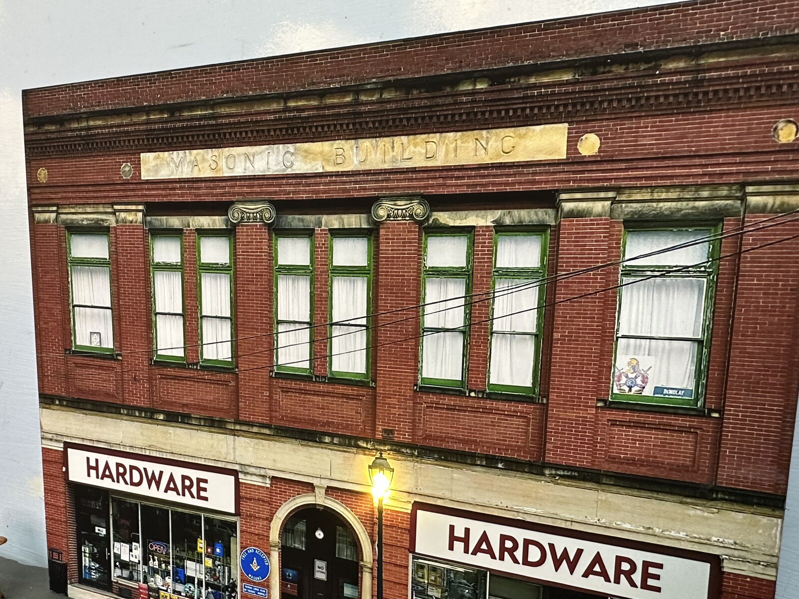 HO Scale HARDWARE STORE - Building Flat/ front w/LED - scratch built 1:87