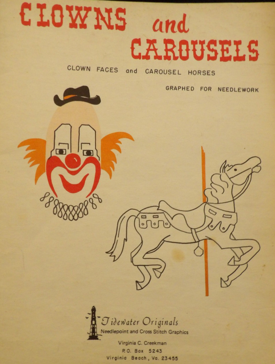 Clowns and Carousels Clown Faces and Carousel Horses Charted for Needlework