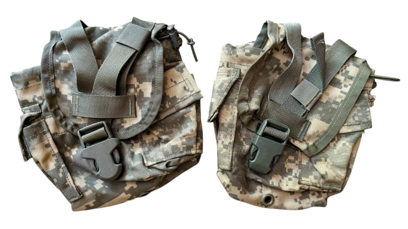 2 USGI MOLLE II Canteen / General Purpose Pouches - ACU - NSN 8465-01-525-0585
