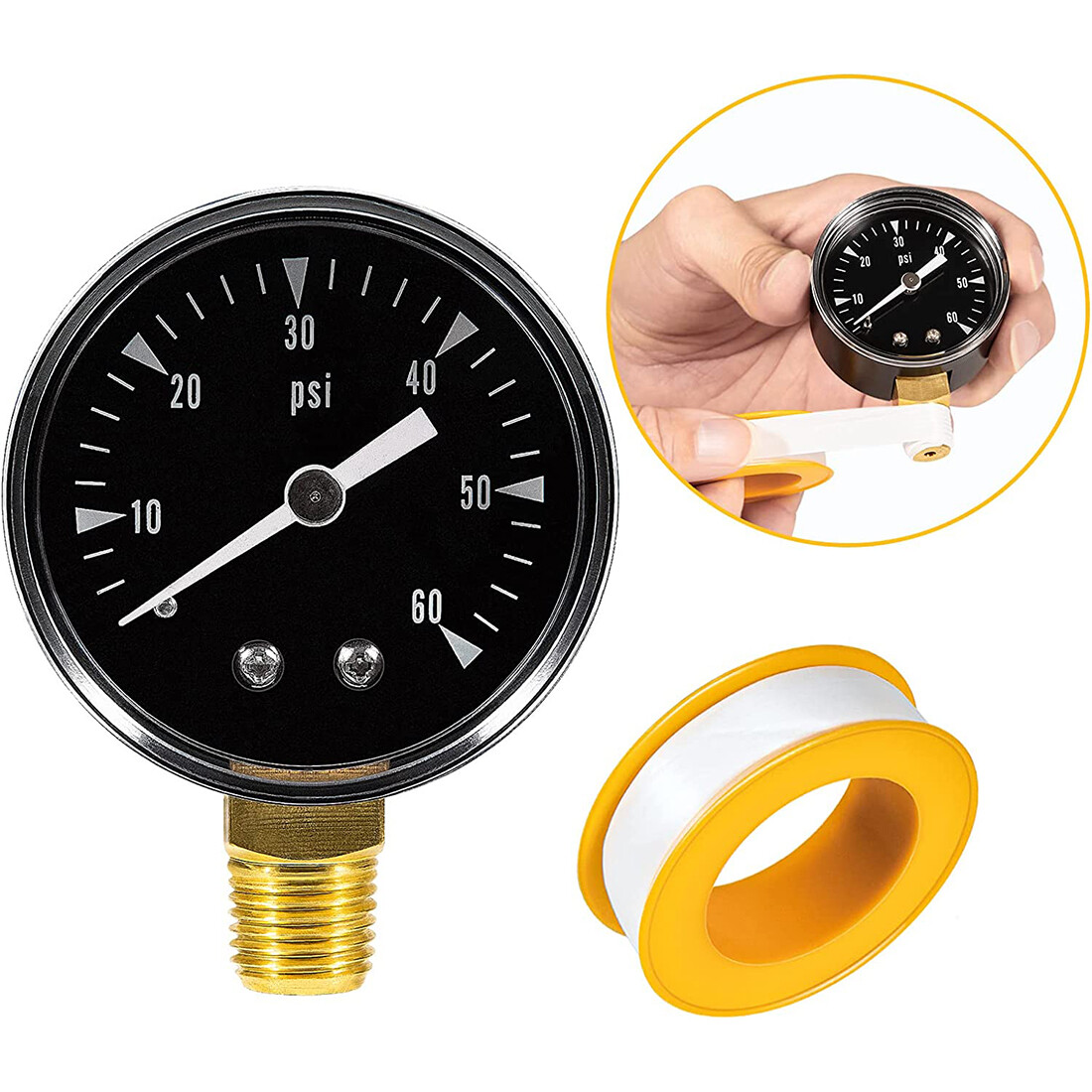 0-60 PSI Pressure Gauge R0556900 0.25" MPT for Zodiac Jandy CS CJ Series CS100