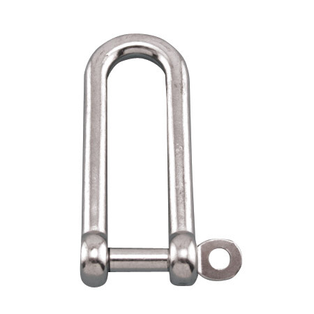 STAINLESS STEEL 316 LONG D SHACKLE 5/32" W/ CAPTIVE PIN (S0138-CP04)
