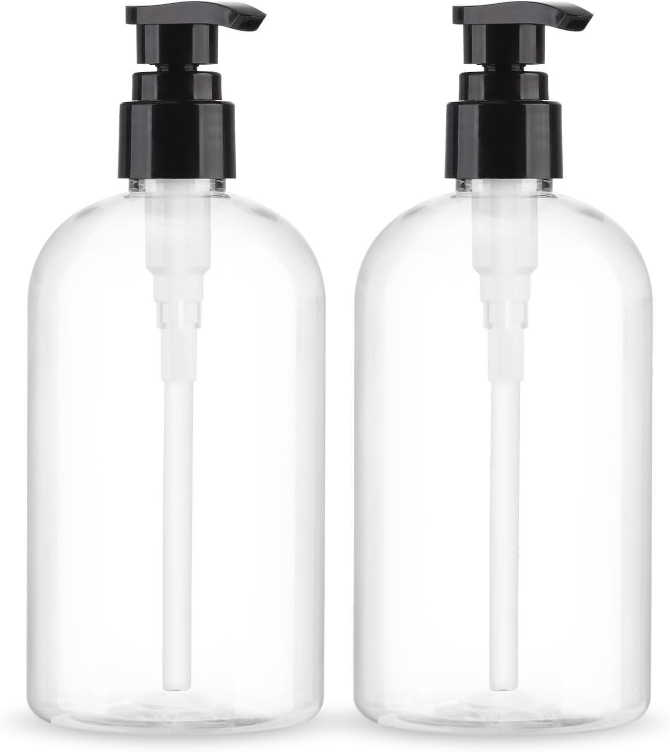 Empty Pump Bottles Dispenser 2 Pack 300Ml/10.15Oz. Clear Plastic Pump Bottle Dis
