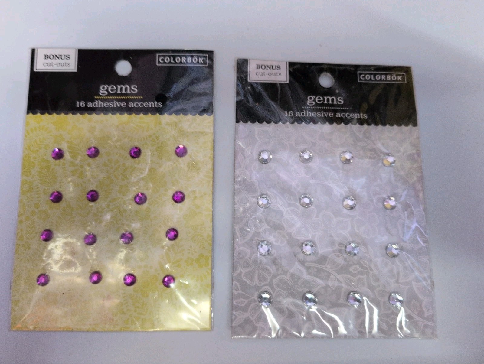 Colorbok Clear & Dark Pink Adhesive Accents "Gems" Scrapbooking Decorating NEW