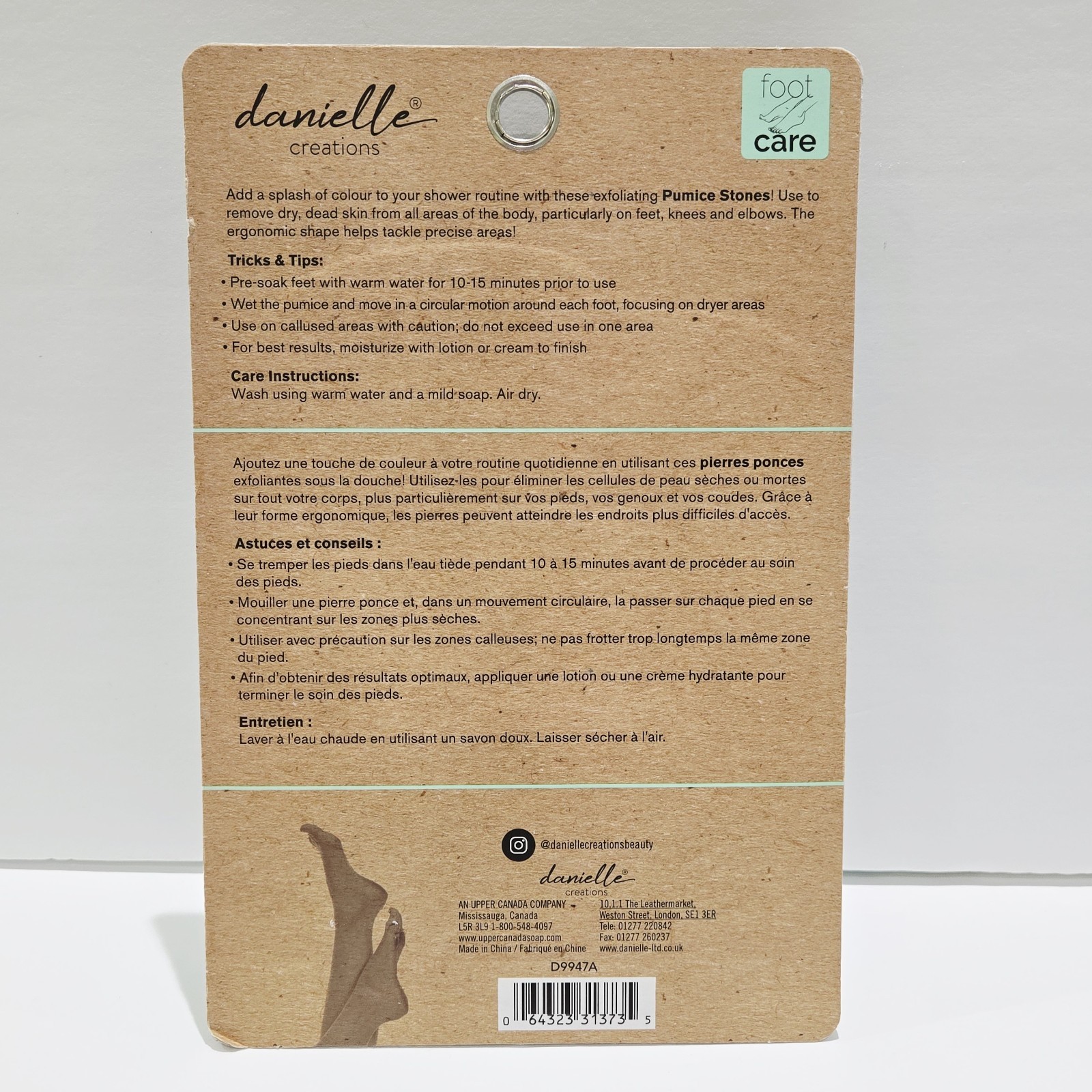 Danielle Creations Exfoliating Pumice Stone Set 2 Pack Professional Quality New!