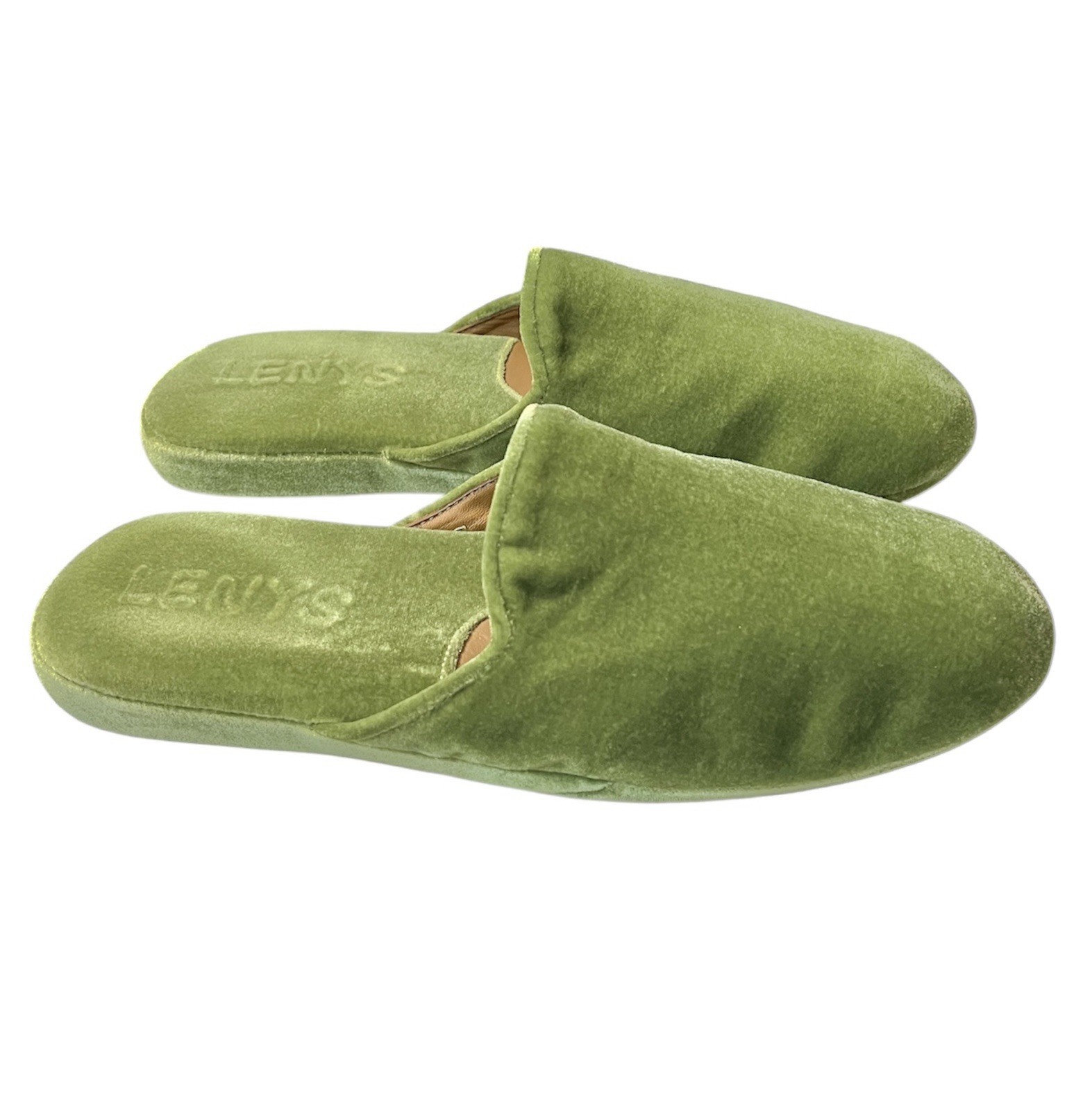 Lenys World Slippers Mules Candy Apple Velvet Marche Hand Made In Italy Size 10