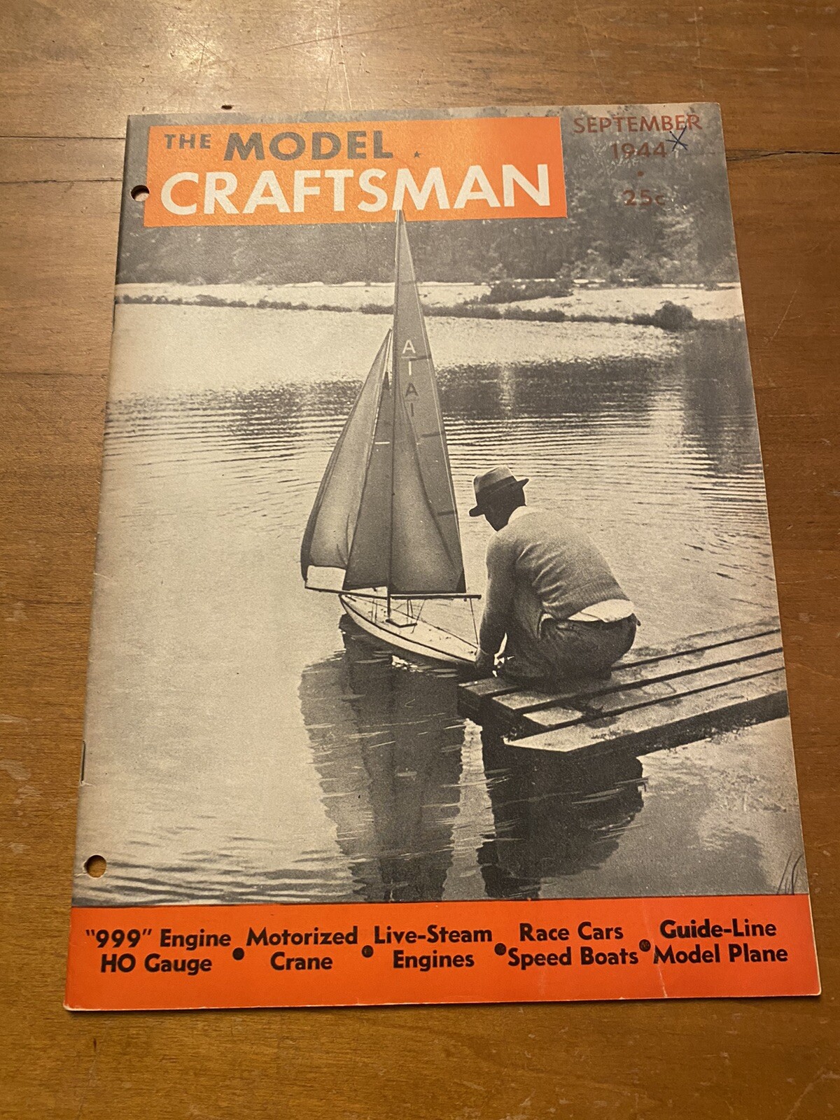 Vintage Model Craftsman Magazine September 1944 Planes Trains Cars Punched