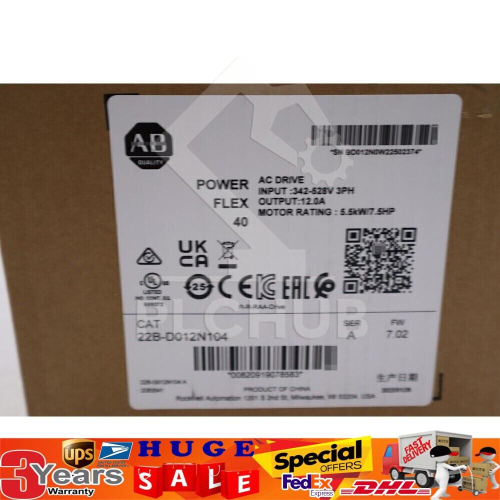 22B-D012N104 NEW AB 22B-D012N104 PowerFlex 40 5.5 kW 7.5 HP AC Drive US Free Tax