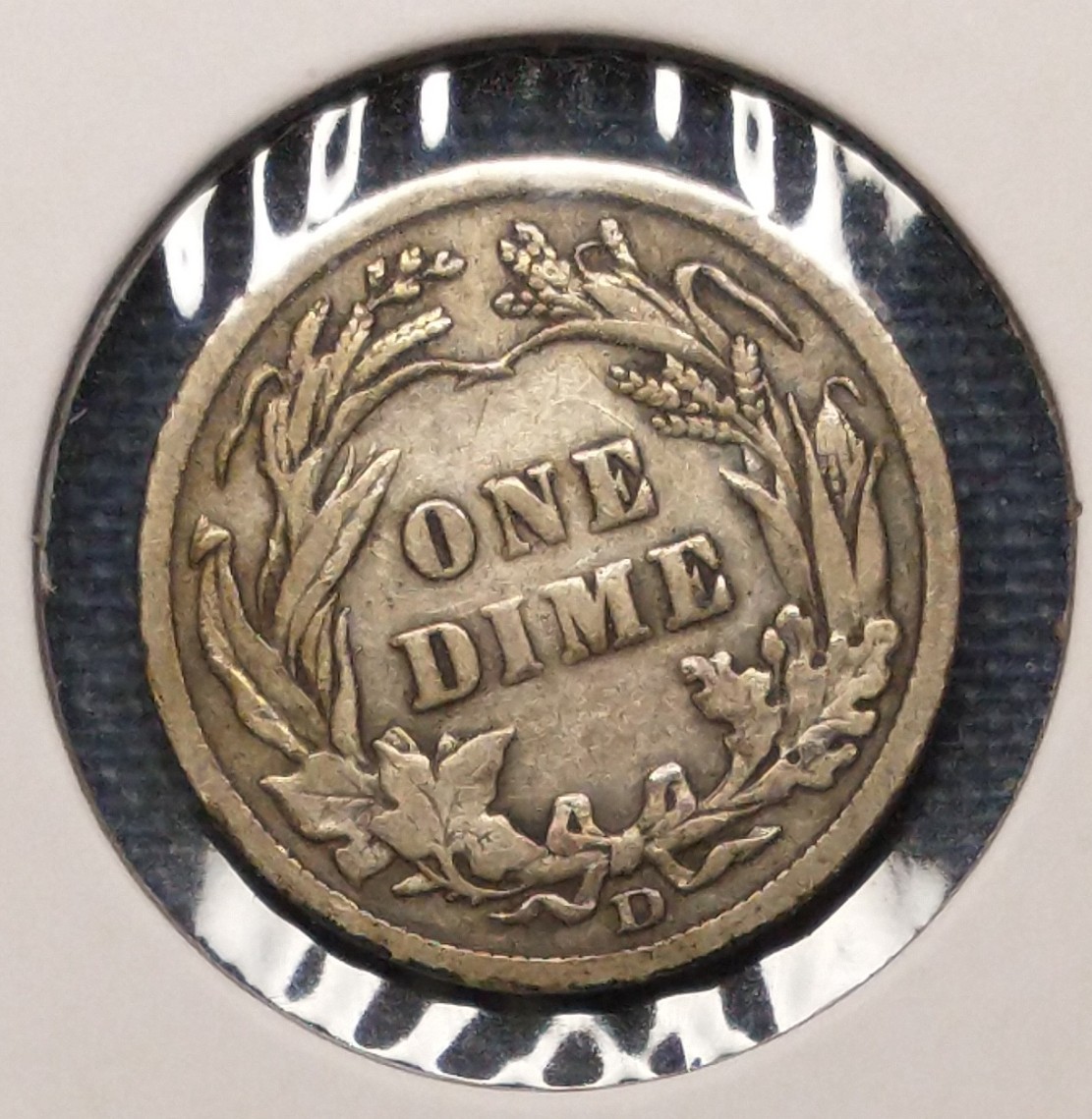 1909-D BARBER DIME -- really nice Fine+ (F+)