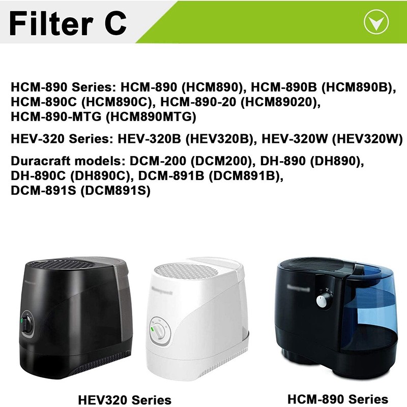 5 Pack Humidifier Wicking Filters for -888, -888N, C, Designed to Fit7042