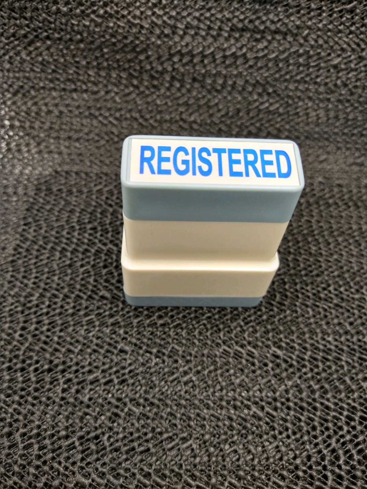 Vintage REGISTERED Office Stamp Blue Ink