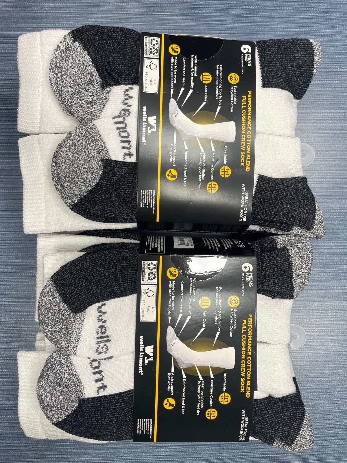 12 Pair x Wells Lamont Mens Size 7-12 Ultimate Work Socks For Steel Toe Boots