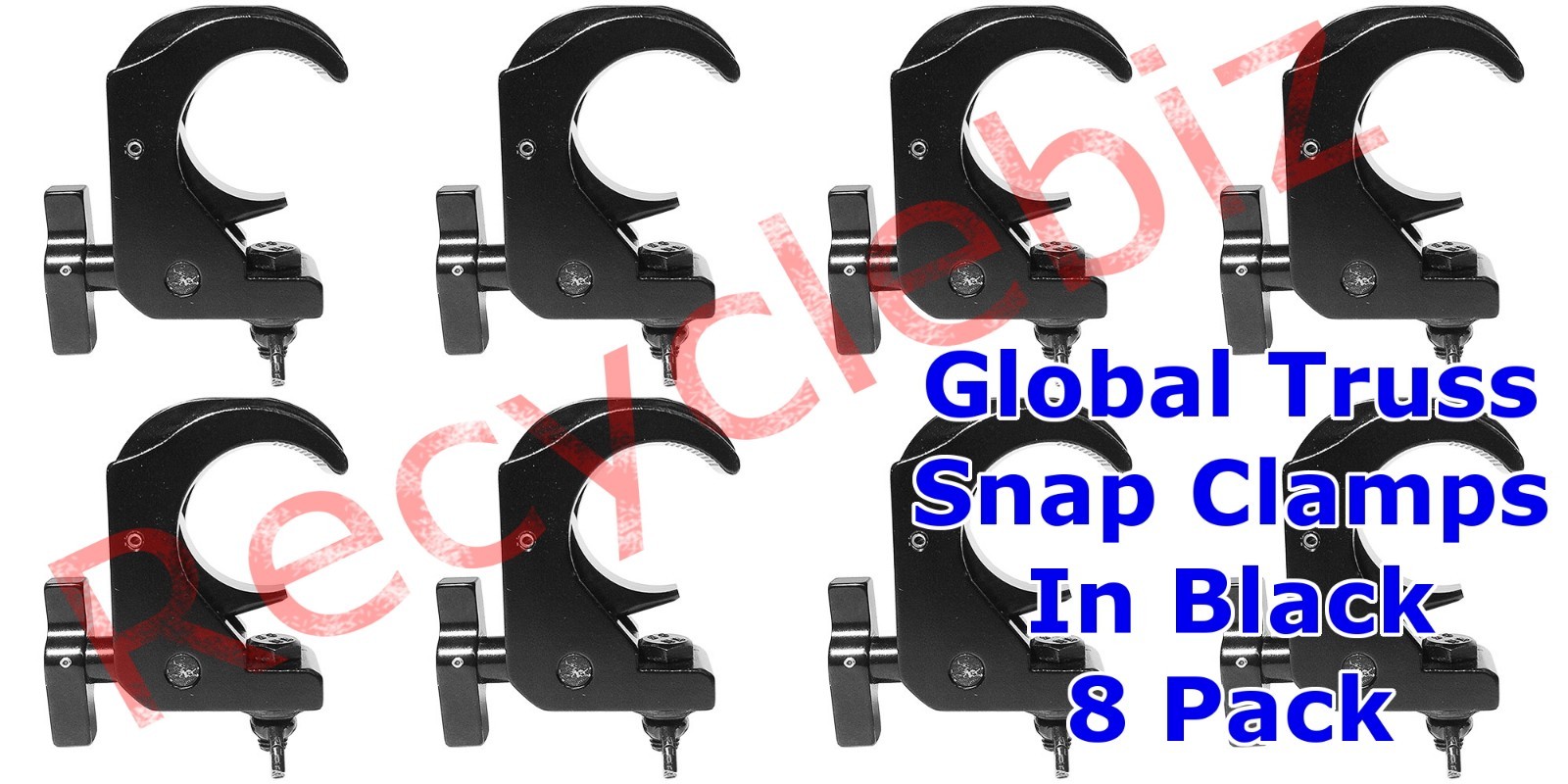Global Truss Snap Clamp BLACK NEW! (8 Pack) Use with 2" OD Pipe Quick and Easy!