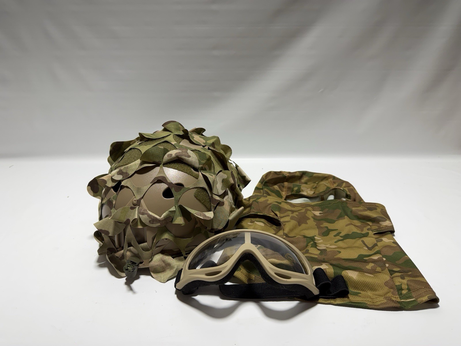 Airsoft Tactical Helmet w Goggles Face Cover Military Gear Adjustable