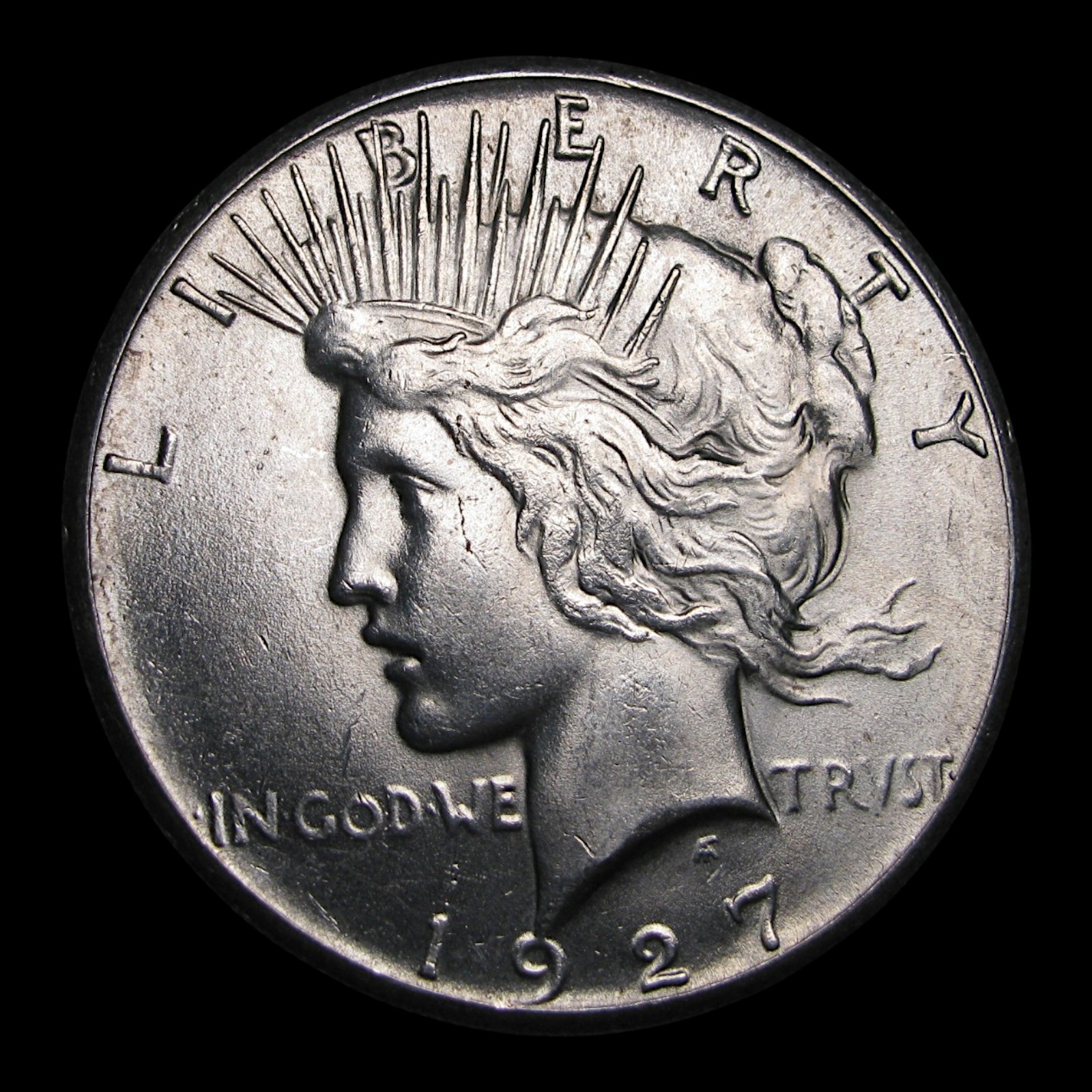 1927 Peace Dollar Silver ---- Gem BU Coin  ---- #KK754