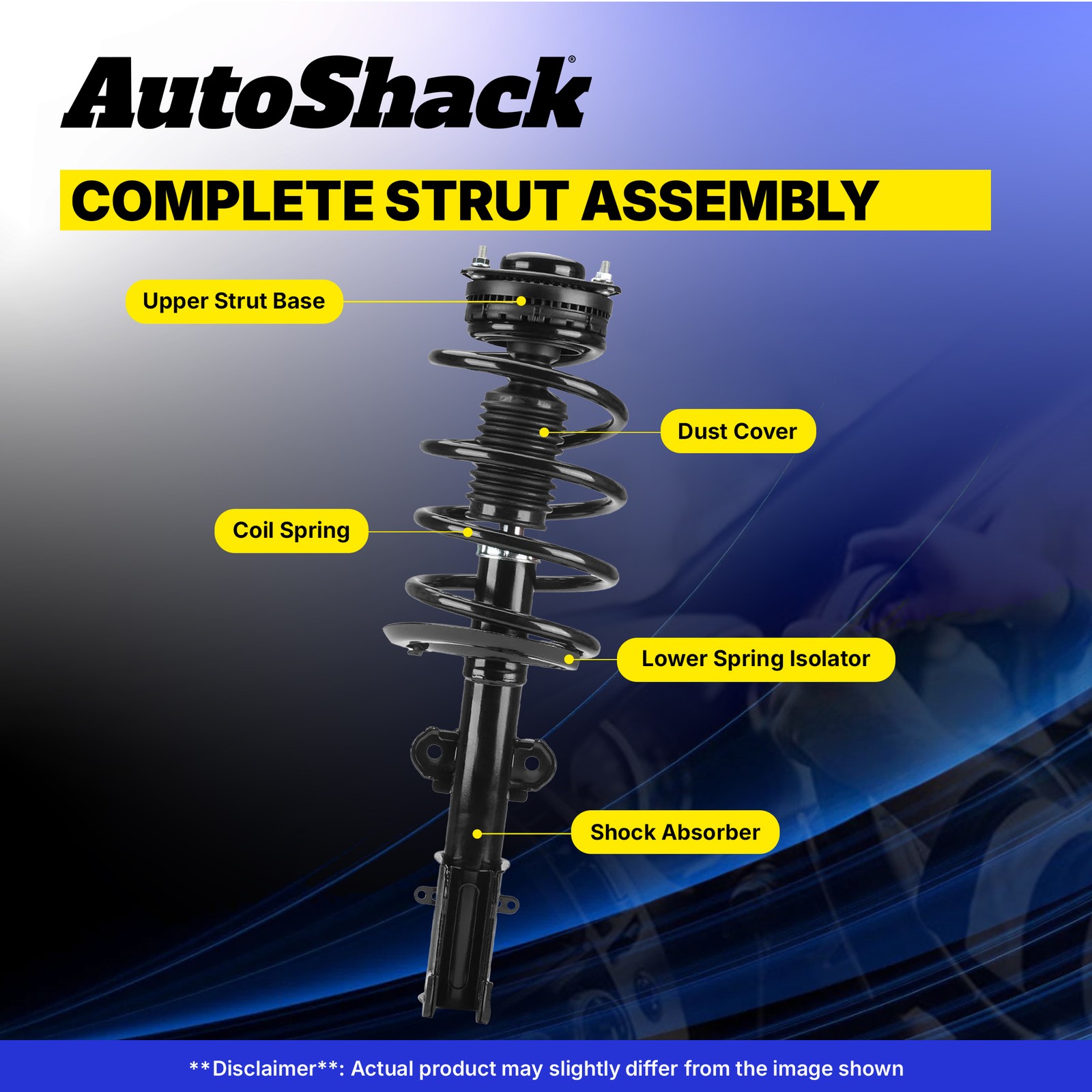 Front Complete Strut Coil Spring for Ford, Mustang 2015-2023, RWD L4 2.3L