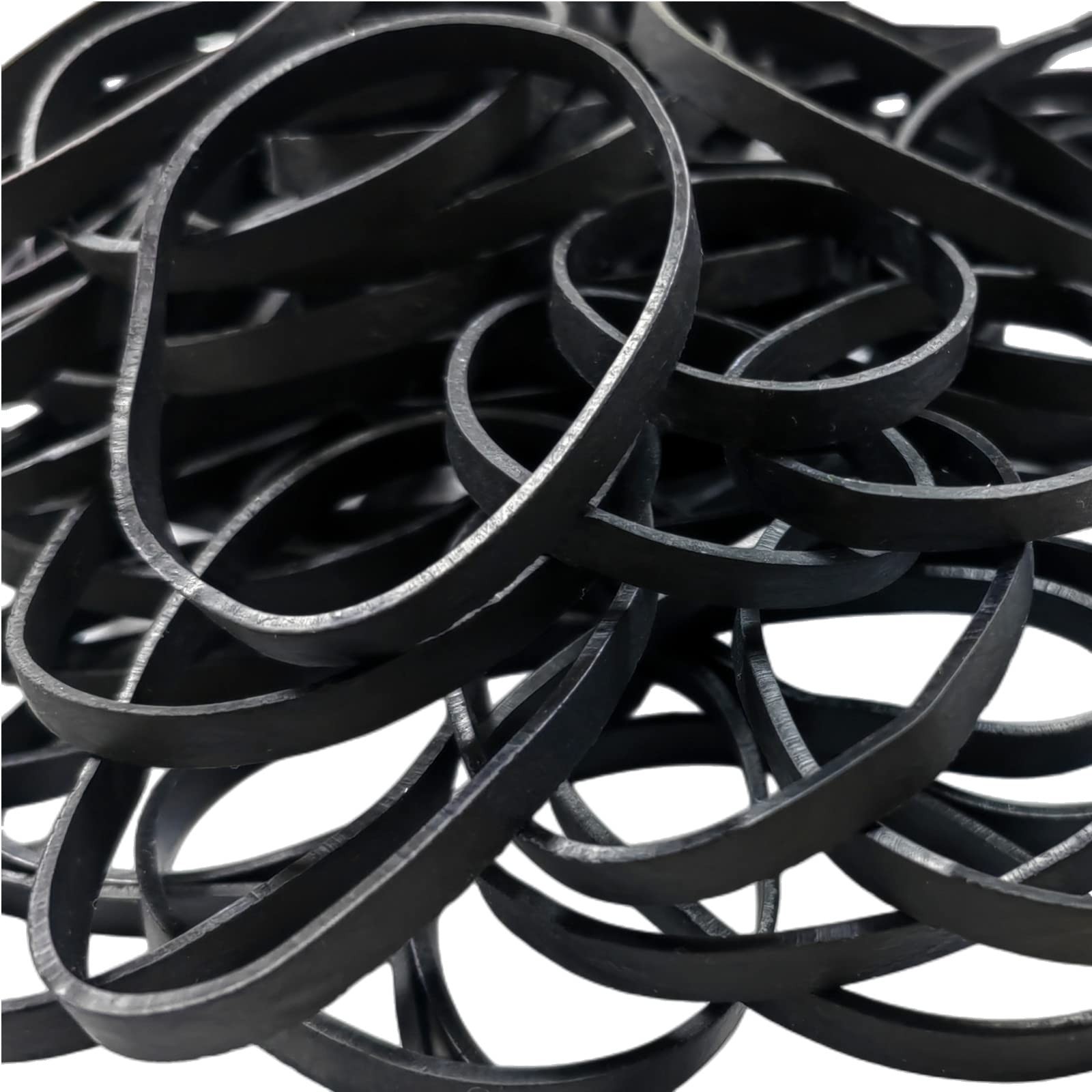 Tactical Rubber Bands Size #64 (3 1/2" x 1/4"), 100 Pcs Black Wide #64,